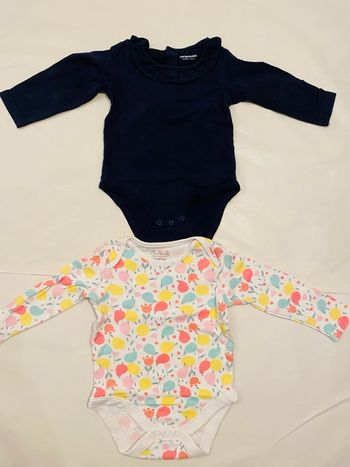 2 bodies manches longues fille 12 mois