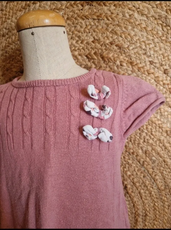 Jolie robe pull manche courte rose fille sergent major 2 ans 86cm - photo numéro 3