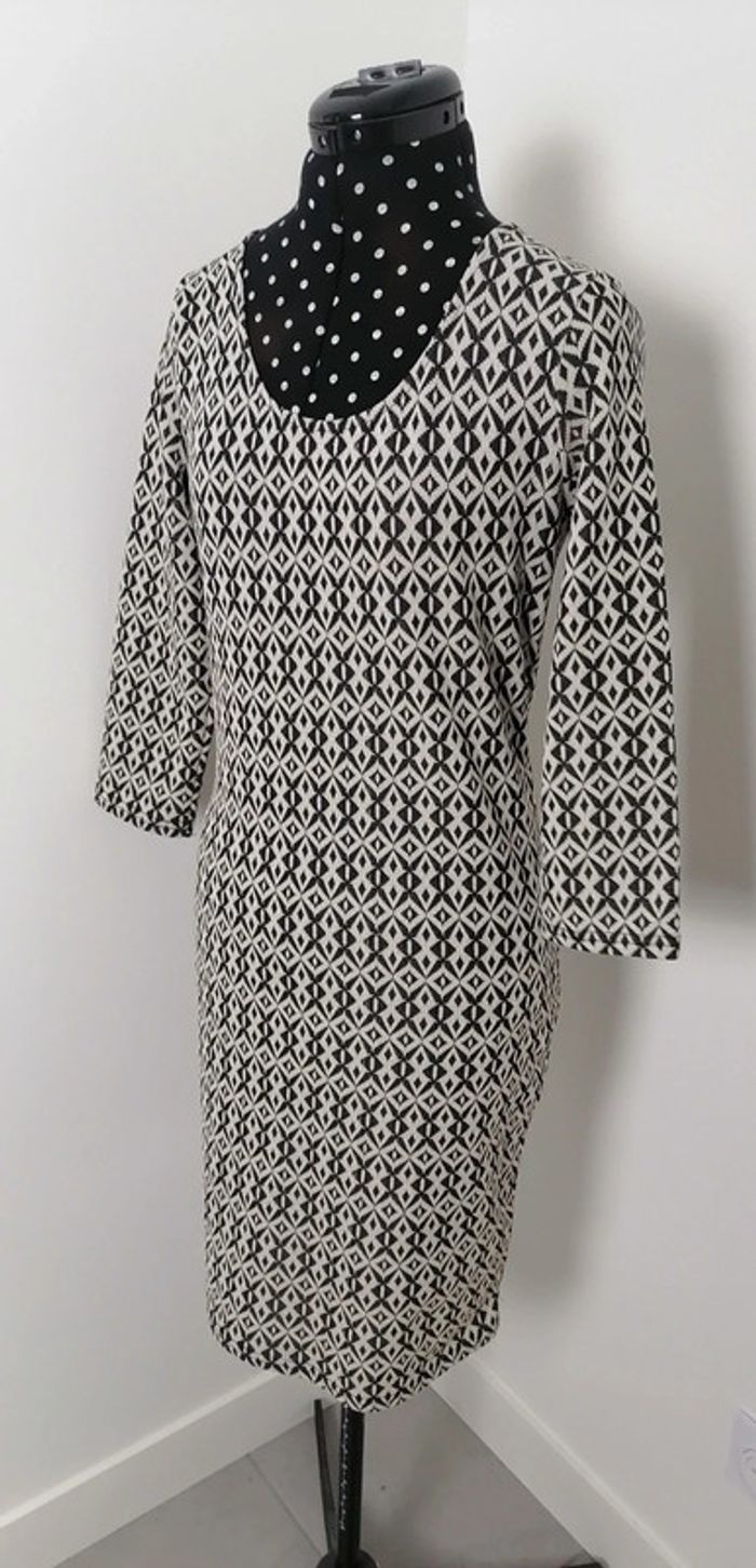 Robe noir blanc géométrique Taille S Mim - photo numéro 7