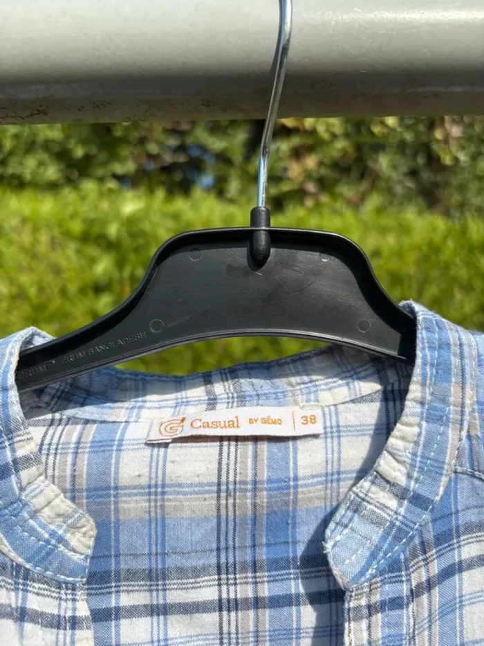 Chemise à carreaux bleus et blancs – Marque Gémo - photo numéro 3