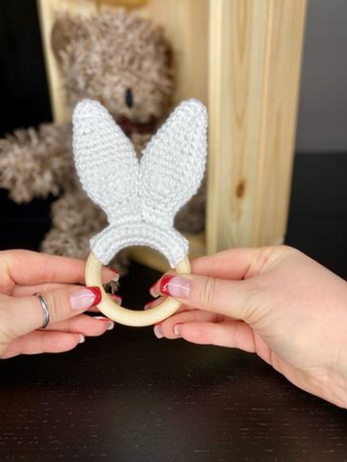 Hochet simple oreilles de lapin - photo numéro 3