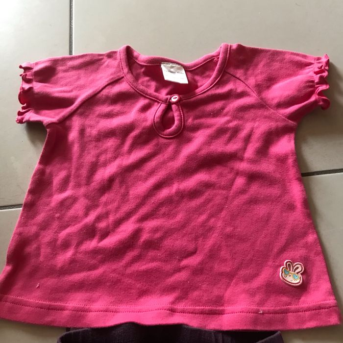 Lot legging violet et t-shirt rose 18 mois - photo numéro 2