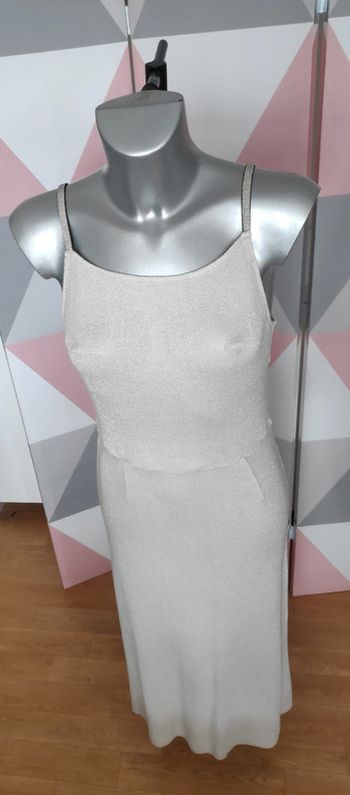 Robe longue effet metalisée