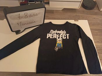 T-shirt manches longues garçon 7-8 ans Minions 
