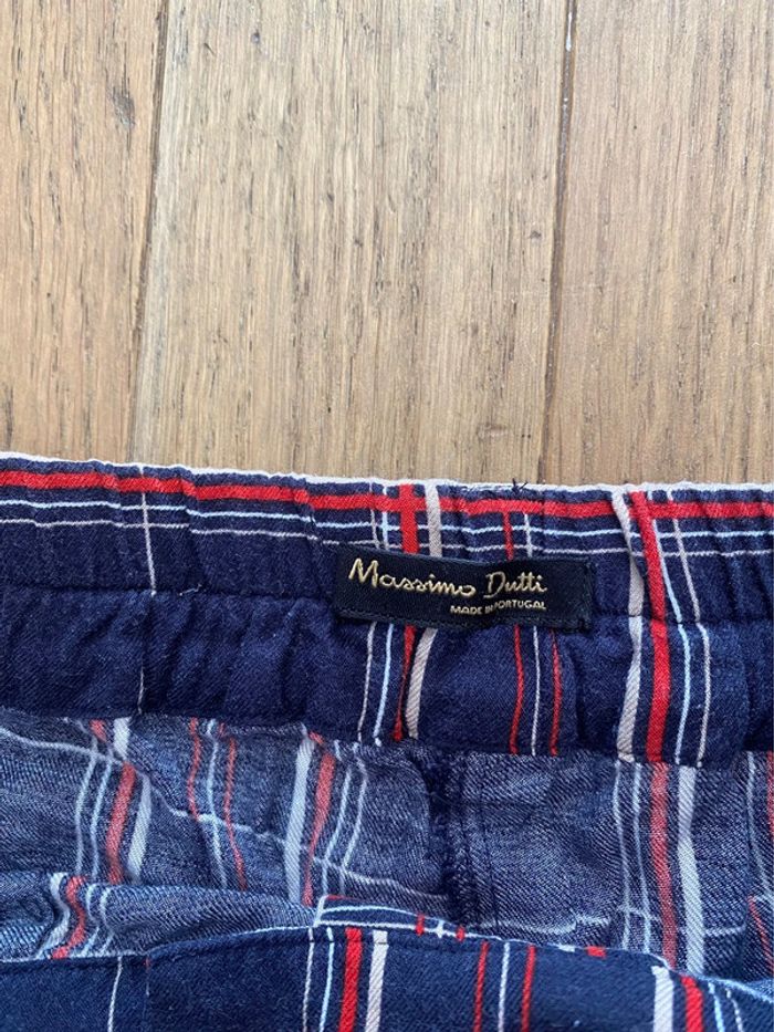 Pantalon fin bleu marine à carreaux Massimo Dutti taille 36 - photo numéro 4