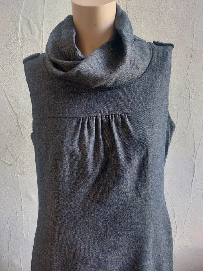 Robe grise élégante à col roulé Taille 38 - photo numéro 2