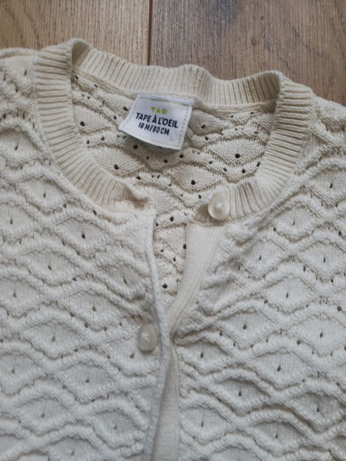 Gilet ajouré TAO 18 mois 80 cm - photo numéro 2