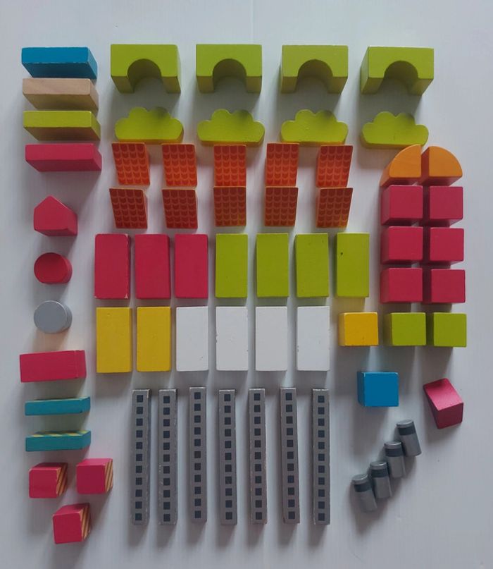 Lot de blocs de construction en bois, 68 pièces - photo numéro 2
