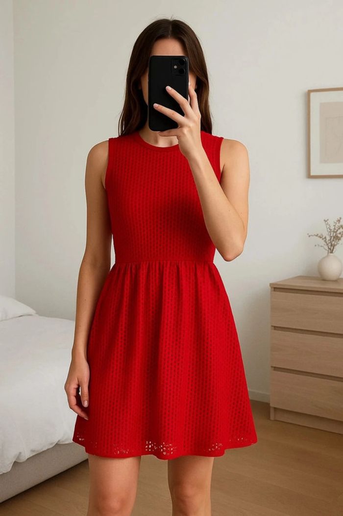 Robe rouge résille Sandro Paris Taille 38