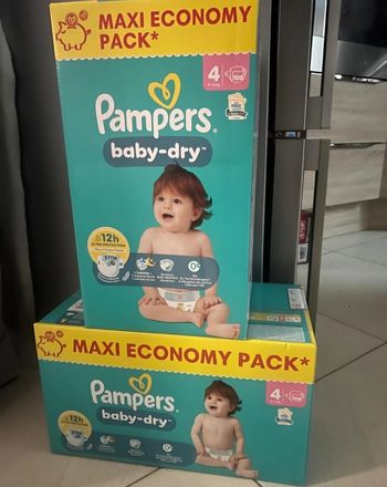 Couche pampers pamper baby dry méga pack maci économie économy pas chere harmonie pant taille 4