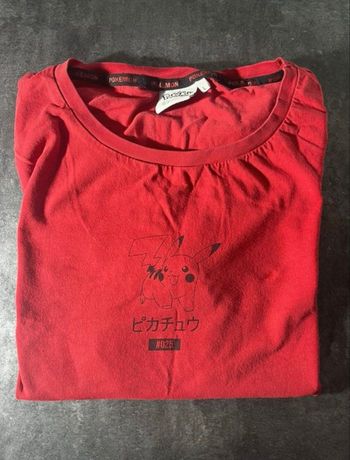 T-shirt Pokémon Rouge - Pikachu & Starters - Taille L (Enfant)