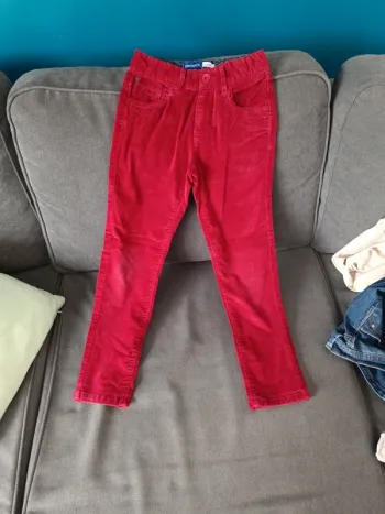 Pantalon garçon velours bordeaux 8 ans