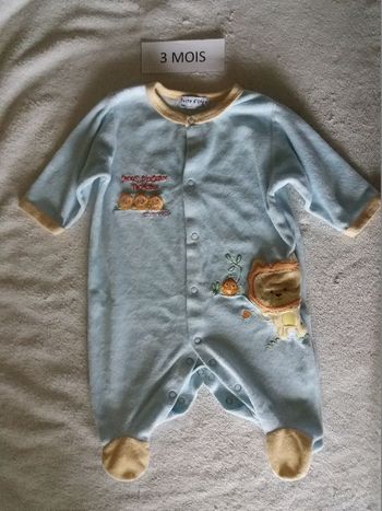 Pyjama velours Sucre d'orge 3 mois