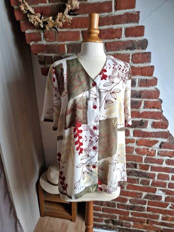 Chemise manche courte fleurie Vintage 42