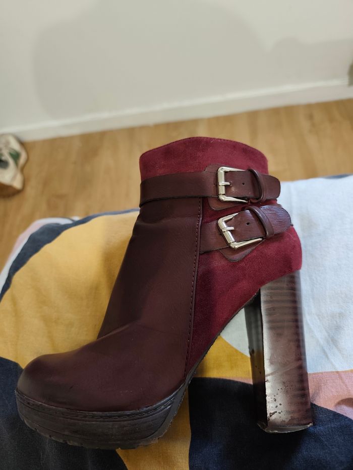 Bottines à talon Bordeaux
