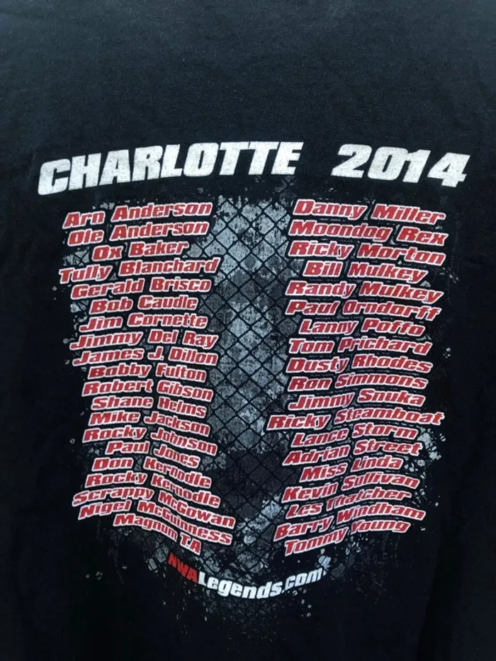 Gildan black T-shirt print Mid-Atlantic Wrestling Lutte MMA Boxe Legends Mens XXL - photo numéro 6