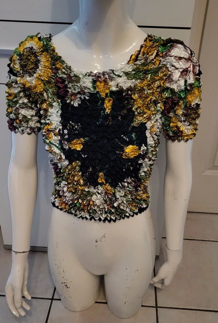 Top femme froissé élastique original