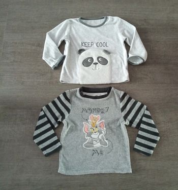 Lots de 2 pulls chaud pyjamas 2 ans garçon