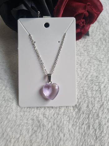 Collier pendentif cœur verre dégradé