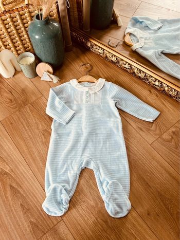 Taille 6 mois pyjama velours garçon Orchestra bleu ciel * col * 💙