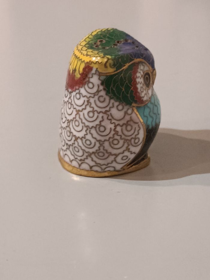 Salière chouette cloisonnée - photo numéro 3