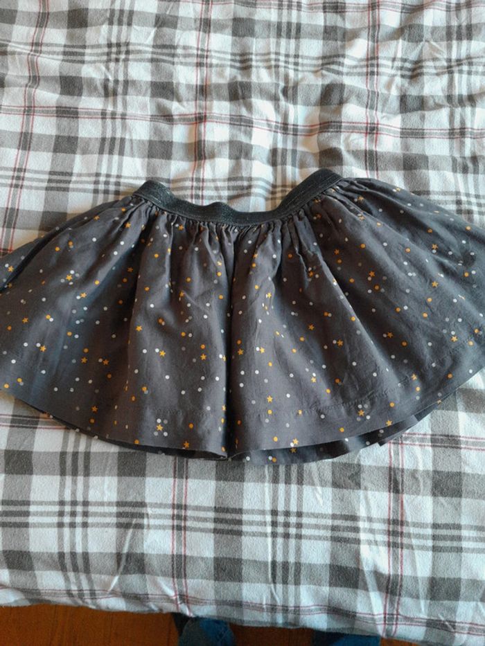 Jupe Okaïdi 6 ans gris poids gris orange étoile