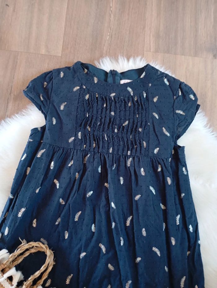 Lili gaufrette 🪶 robe chic marine et plume doré 10 ans - photo numéro 2