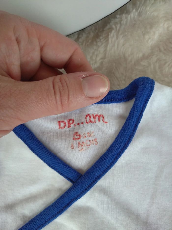 Lot de 2 bodies croisés manches courtes Mixte 6 mois souris Dpam 100% coton - photo numéro 14