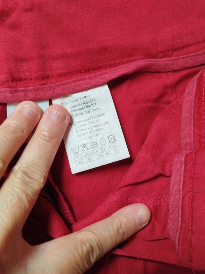 Pantalon coupe droite bas large camaïeu taille 36 - photo numéro 2
