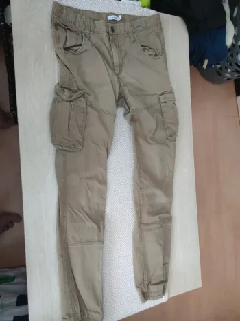 Pantalon Camel clair cargo name it 14 ans