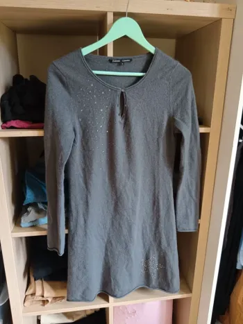 Robe en cachemire grise taille S
