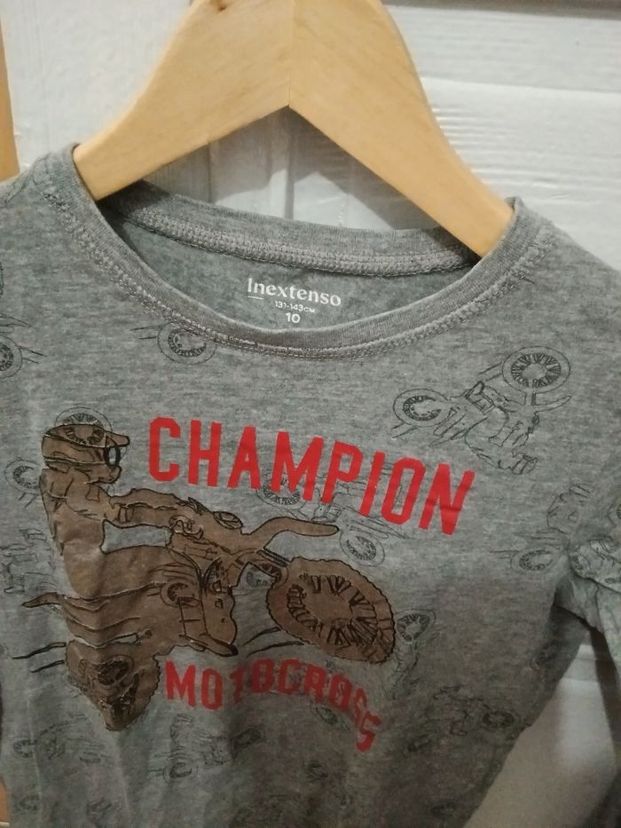 Tee-shirt in extenso gris chiné et multicolore - photo numéro 2