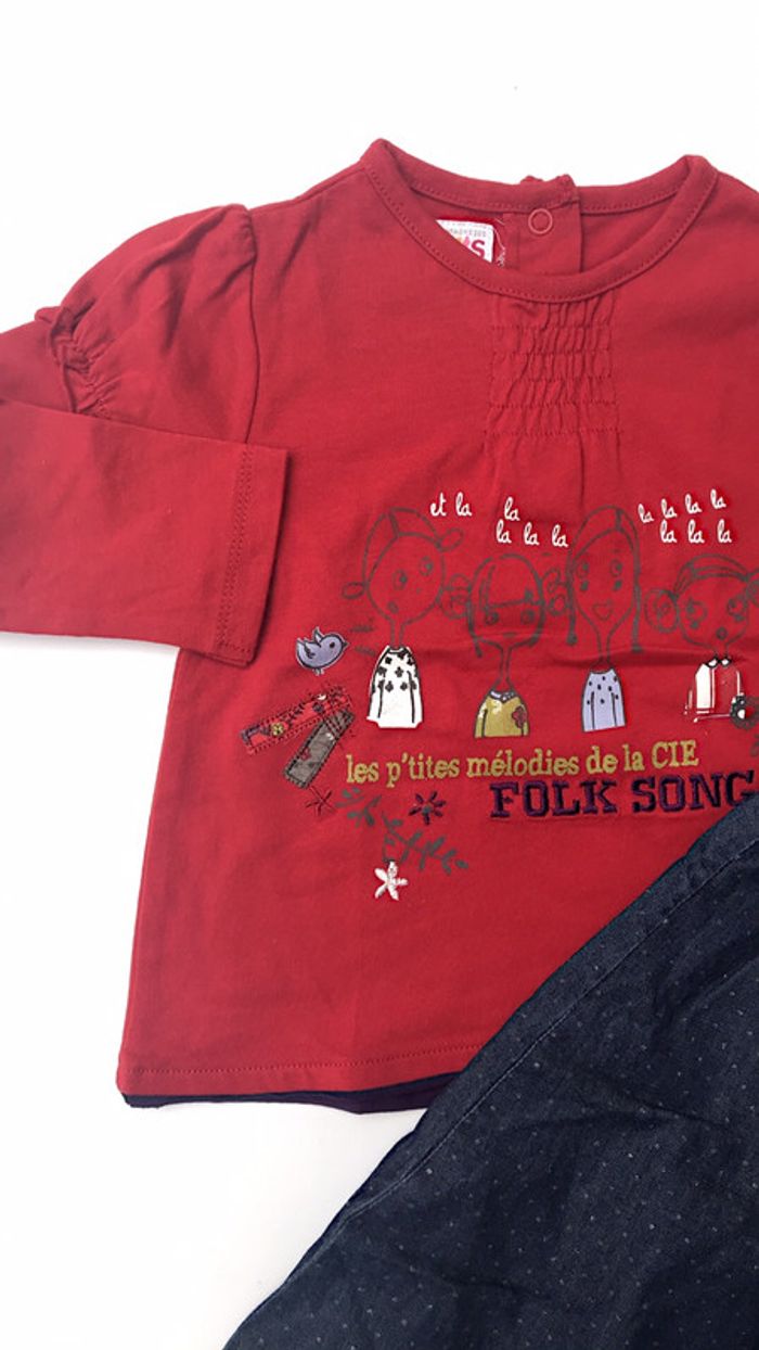 Robe boule Name it 2-3 ans (98) haut la compagnie des petits 2 ans et béret t.2 - photo numéro 2