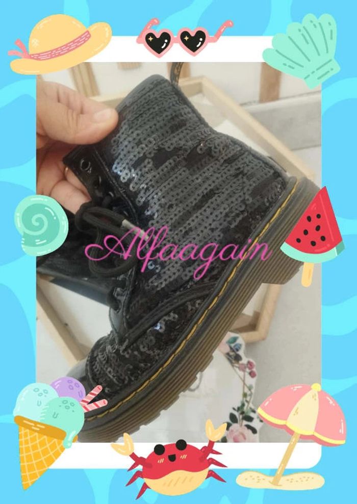 Bottines sequins 30 dr Martens noires - photo numéro 4