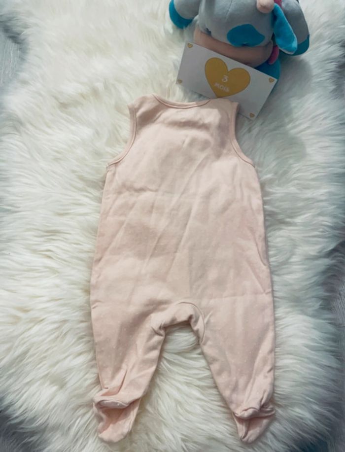 3 mois - ensemble salopette avec pieds et body - photo numéro 3