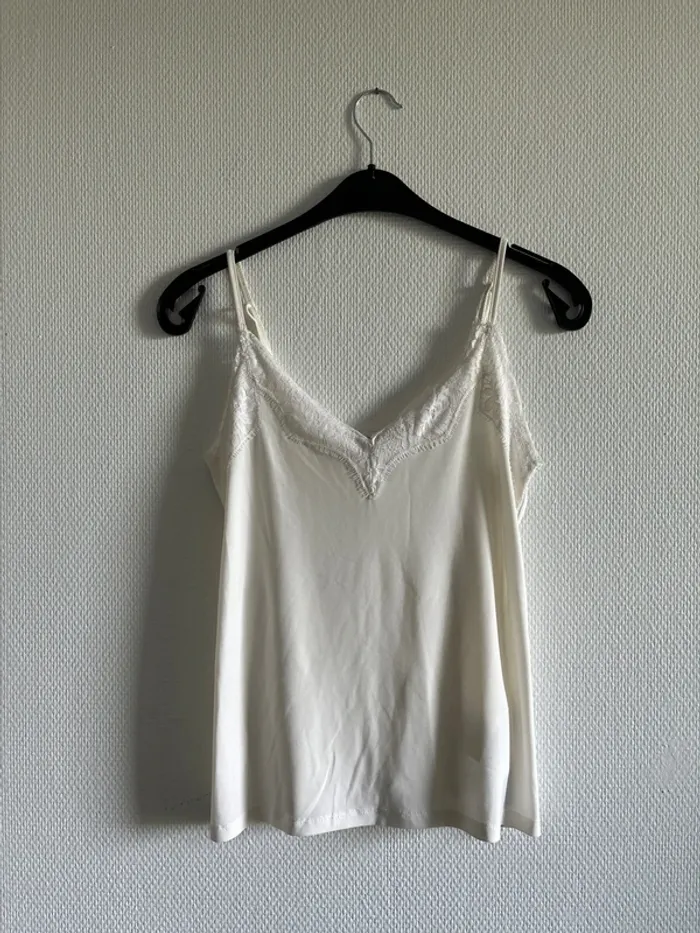 Débardeur fluide dentelle blanc