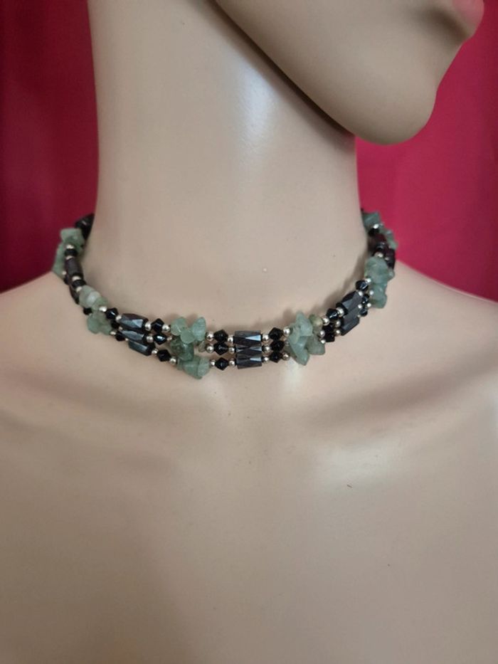 Collier aimanté vert et noir - photo numéro 3