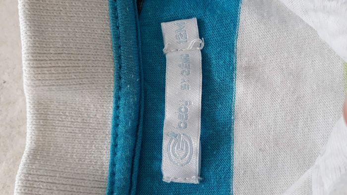 Polo rayé bleu, blanc, vert et gris - photo numéro 3