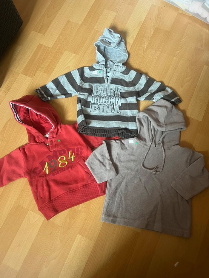 Lot 3 sweet capuche enfant garçon taille 12mois