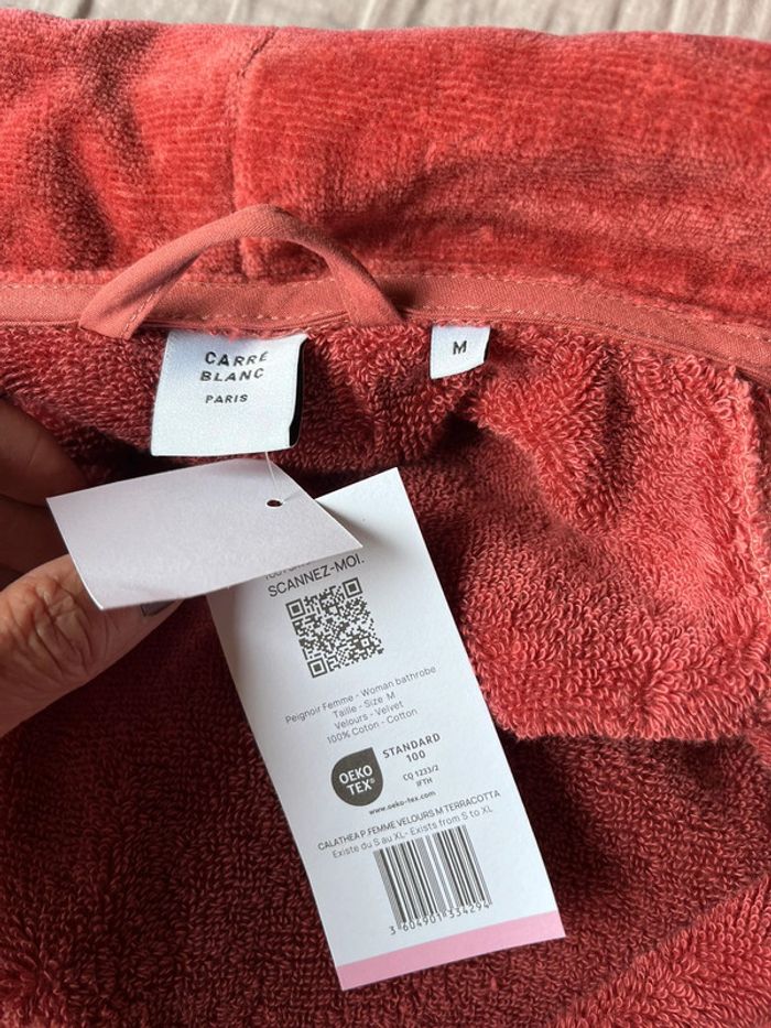 Peignoir femme coton col kimono Calathéa terracotta - photo numéro 12
