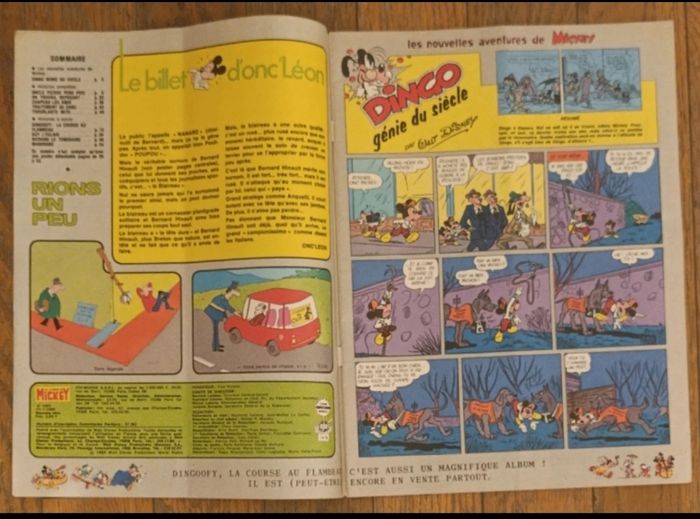 Ancien journal de mickey avec poster Bernard Hinault N°1465 de 1980 vintage - photo numéro 6