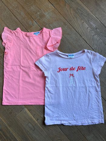 Tee-shirts roses Jacadi 8 ans