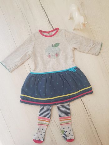 Robe chaude hiver catimini 6mois avec collant assorti