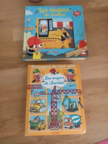 Lot de 2 livres sur les chantiers livre puzzle et imagier.