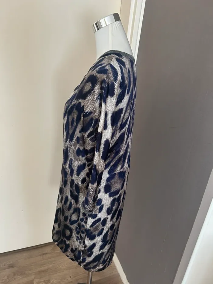 One step robe bleue, imprimer léopard femme, taille 38 - photo numéro 6