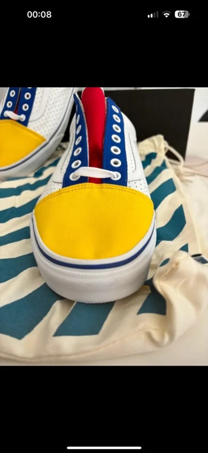 Baskets m vans old skool Customs en cuir neuves taille 46 – modèle unique - photo numéro 3