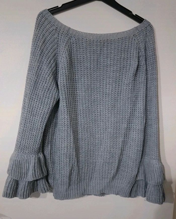 Pull maille gris - photo numéro 2