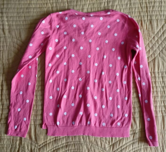 Pull fin rose à pois fille 10 ans - photo numéro 3