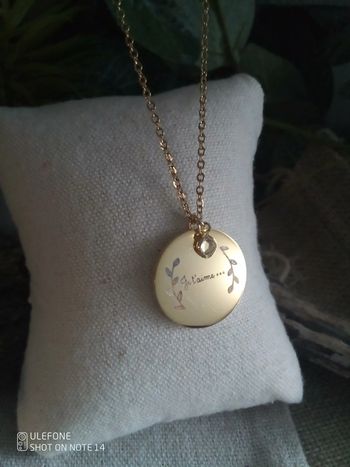 Collier je t'aime acier inoxydable