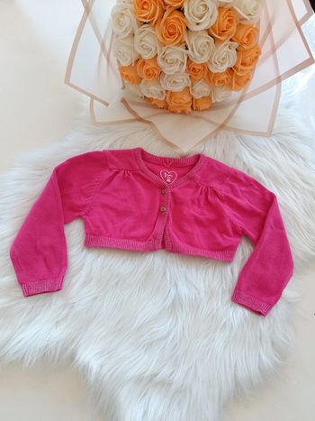 Petit gilet boléro bébé fille fil argenté